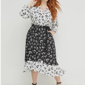 Lane Bryant X Beauticurve Mixed Floral Wrap Dress Sz 24